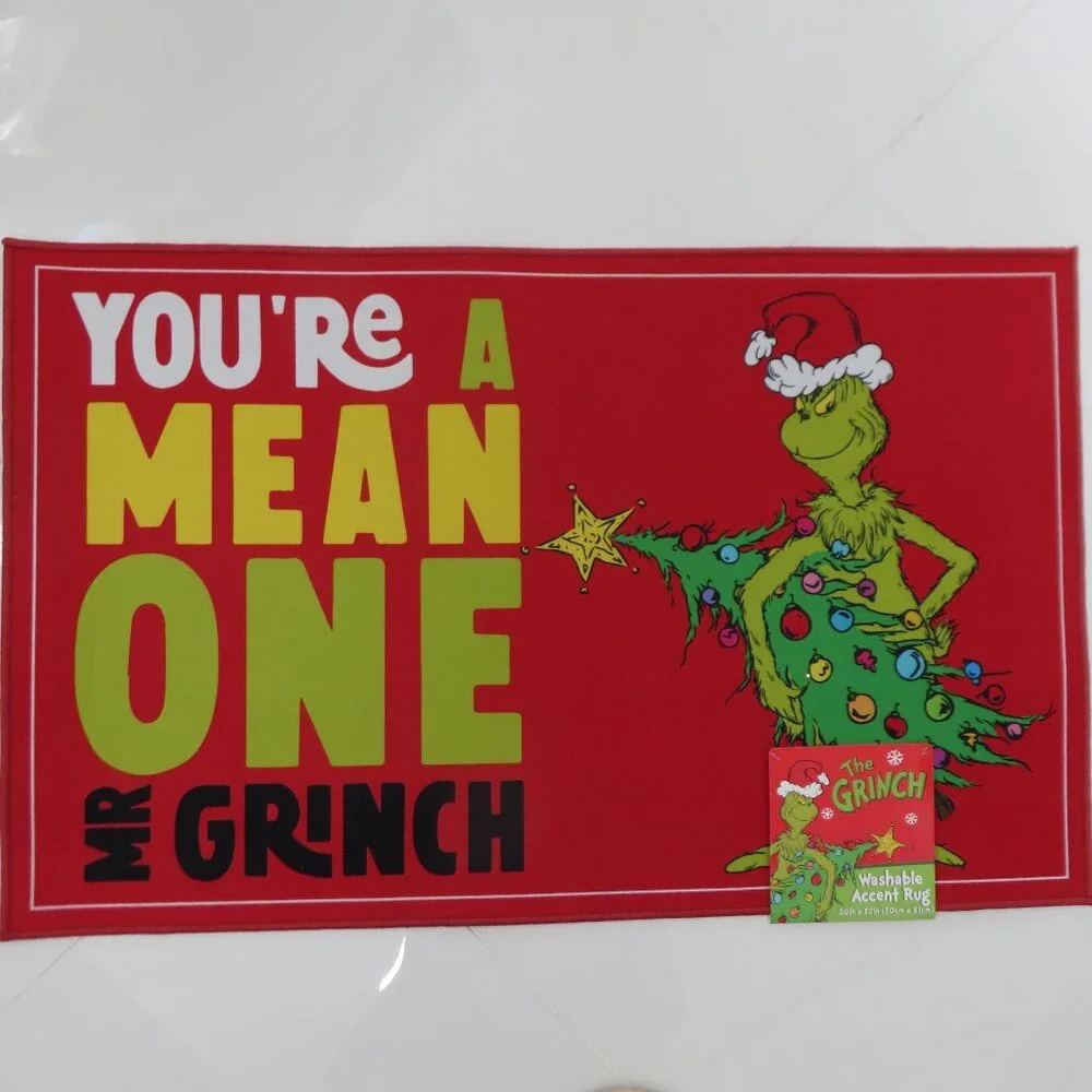 The Grinch (You're A Mean One Mr. Grinch) Washable Accent Rug 20